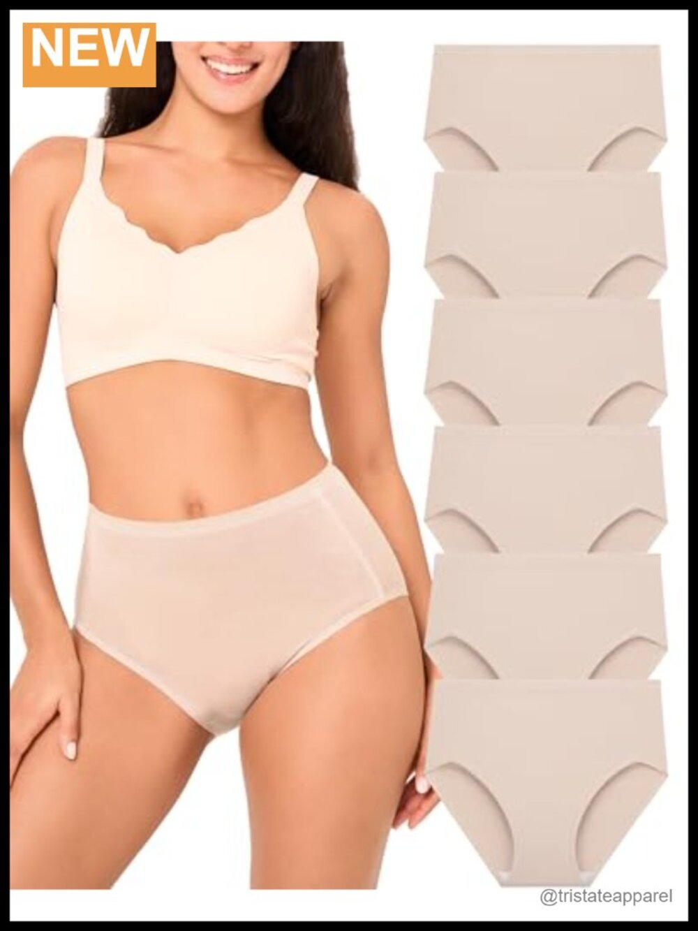 High-Waisted Seamless Briefs Full Coverage Viscose Bamboo Blend No-Show Panties